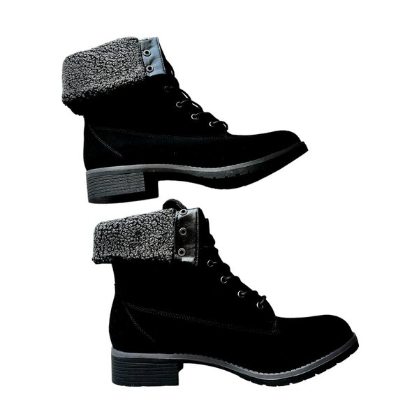 BU Collection Shoes - BU Collection Faux Suede Black Boots Sz 11